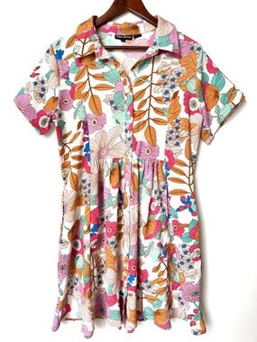 Tolani Collection floral print shirt dress